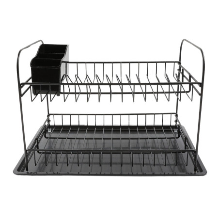 Suport bucatarie, pentru vase, KB007 C, otel, negru, 49 x 32 x 9 cm