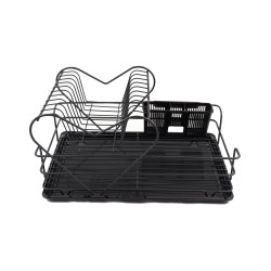 Suport bucatarie, pentru vase, Tekno-tel, KB011B, cromat, 33 x 48 x 26 cm + tava + Suport bucatarie, tacamuri