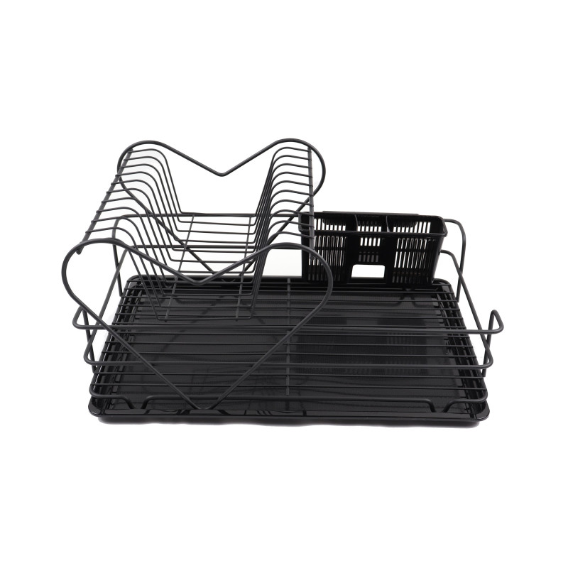 Suport bucatarie, pentru vase, Tekno-tel, KB011B, cromat, 33 x 48 x 26 cm + tava + Suport bucatarie, tacamuri
