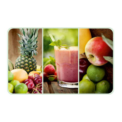 Suport farfurie masa, Fruit Smoothies, 25 x 40 cm, PVC, multicolor, model fructe