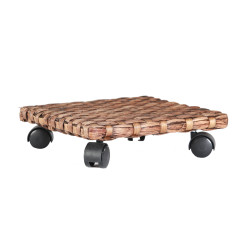 Suport ghiveci flori 6651200, mobil, patrat, ratan, 30 x 30 cm