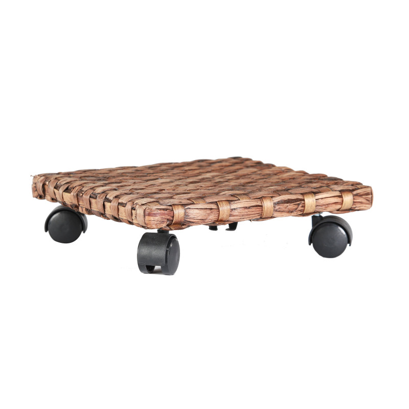 Suport ghiveci flori 6651200, mobil, patrat, ratan, 30 x 30 cm