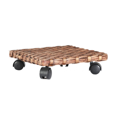 Suport ghiveci flori 6651200, mobil, patrat, ratan, 30 x 30 cm