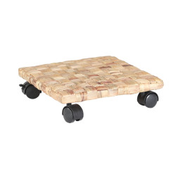 Suport ghiveci flori 6651210, mobil, patrat, ratan, 30 x 30 cm