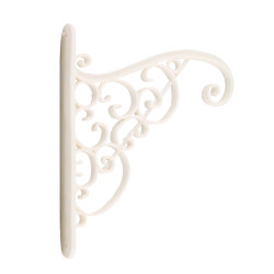 Suport ghiveci flori Akant, pentru perete, plastic, alb, 20 x 23 cm