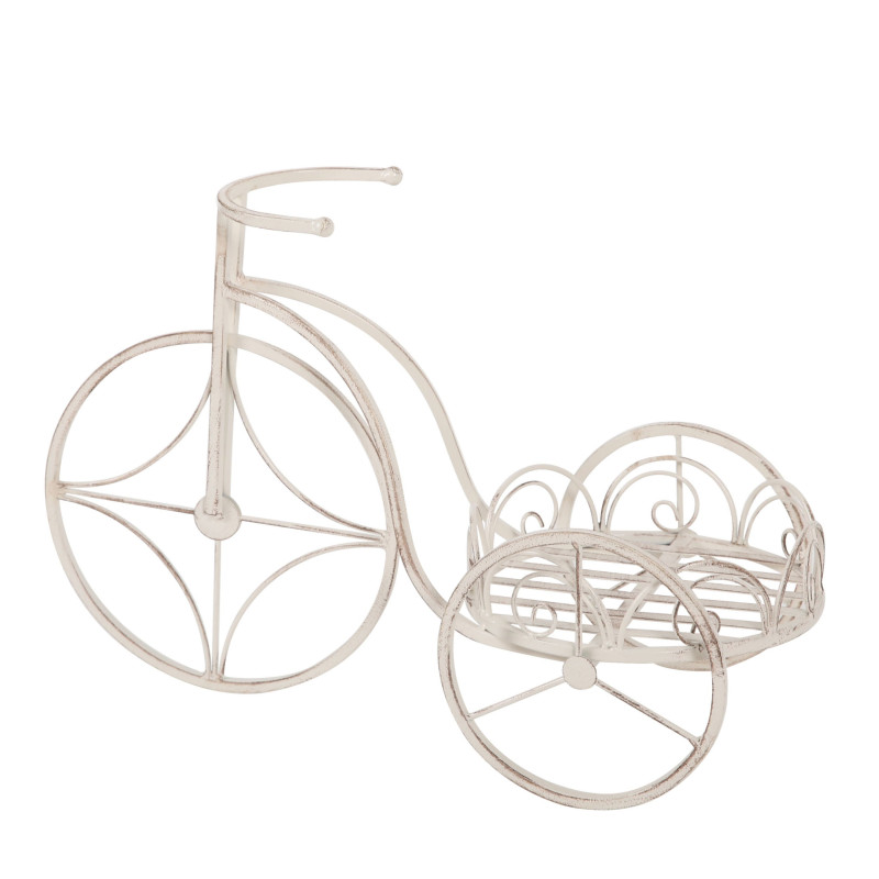 Suport ghiveci flori, bicicleta, otel, alb, 56 x 26 x 36 cm