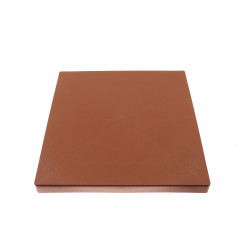 Suport ghiveci flori IPMS400-R624, mobil, patrat, plastic, teracota, 39 x 39 x 4.5 cm