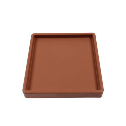 Suport ghiveci flori IPRS370-R624, mobil, patrat, plastic, teracota, 36.6 x 36.6 x 6 cm