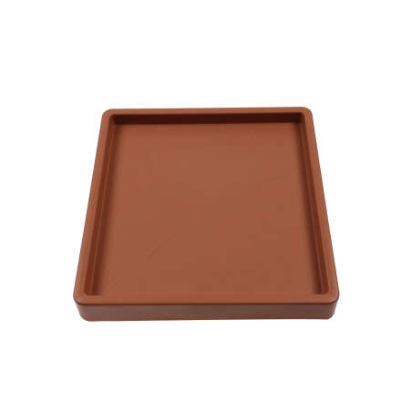 Suport ghiveci flori IPRS370-R624, mobil, patrat, plastic, teracota, 36.6 x 36.6 x 6 cm