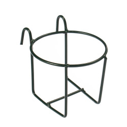Suport ghiveci flori, metal, verde, D 18 cm