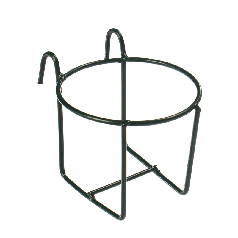 Suport ghiveci flori, metal, verde, D 18 cm