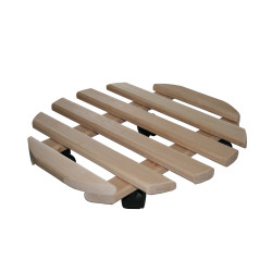 Suport ghiveci flori, mobil, rotund, lemn, D 35 cm