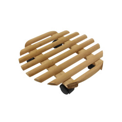 Suport ghiveci flori, mobil, rotund, stejar, D 35 cm