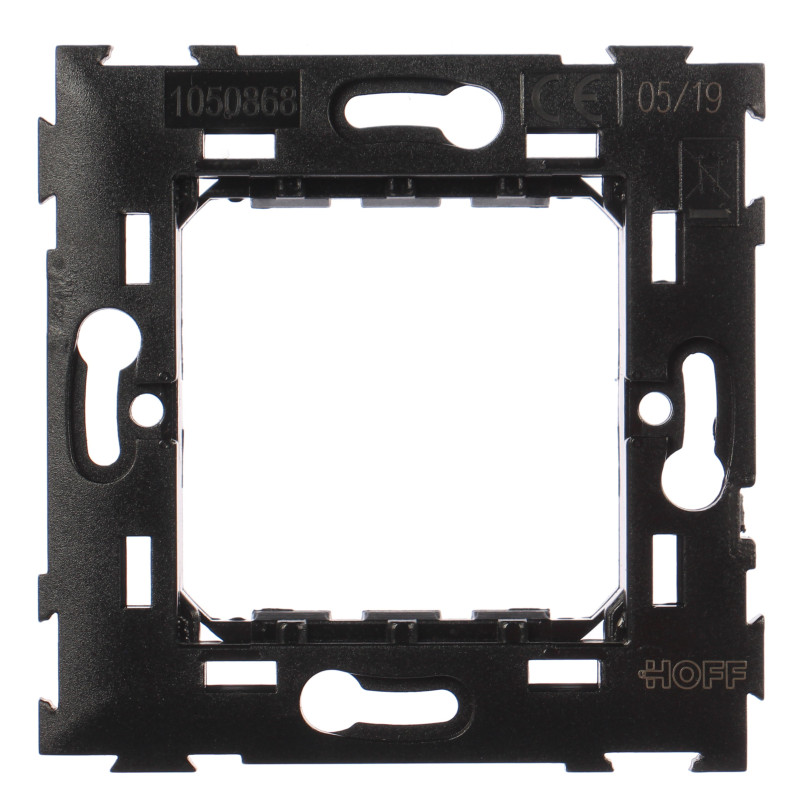 Suport Hoff, 2 module, neagra, 73 x 73 x 15 mm, pentru rama priza / intrerupator Suport Hoff, 2 module, neagra, 73 x 73 x 15 mm, pentru rama priza / intrerupator