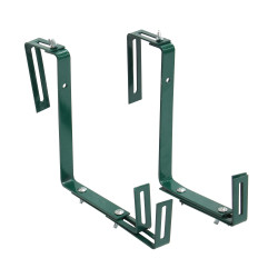 Suport jardiniera balcon AG014, cu reglaj dublu, otel, verde