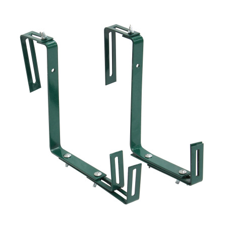 Suport jardiniera balcon AG014, cu reglaj dublu, otel, verde