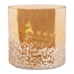 Suport lumanare, A54413290, sticla, auriu, 10 x 10 cm