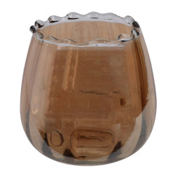 Suport lumanare, A68121700, sticla, auriu, 8 x 7.5 cm
