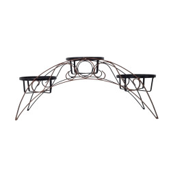Suport pentru ghivece, Arcada, metal, negru + auriu, 72 x 22 x 31 cm