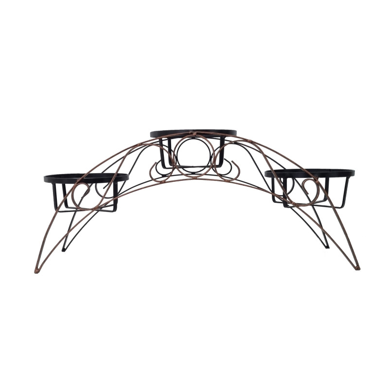 Suport pentru ghivece, Arcada, metal, negru + auriu, 72 x 22 x 31 cm