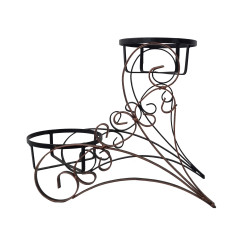 Suport pentru ghivece, Paun, metal, negru + auriu, 50 x 22 x 40 cm