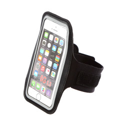 Suport pentru telefon Qizo, cu prindere pe brat, piele + pvc