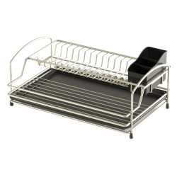 Suport pentru vase KB008, inox, argintiu + negru, 34 x 50 x 22 cm