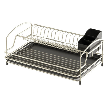 Suport pentru vase KB008, inox, argintiu + negru, 34 x 50 x 22 cm
