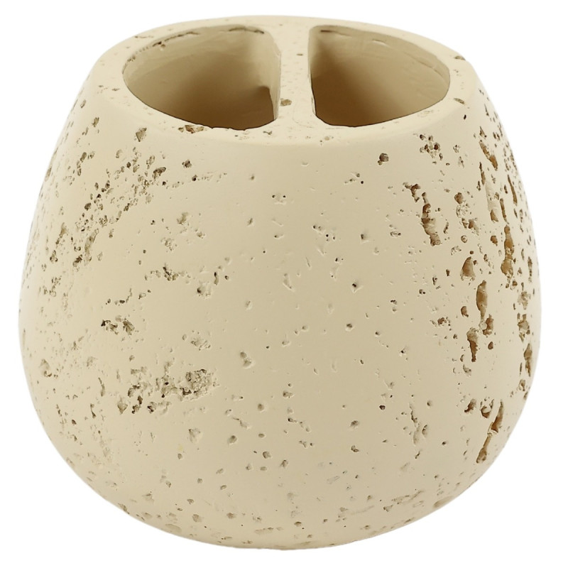 Suport periute dinti, Kadda Rock BPO-0573B, polirasina, finisaj piatra, 11 x 8.5 cm