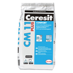 Adeziv gresie si faianta Ceresit CM 11 Plus, gri, pentru interior / exterior, 5 kg