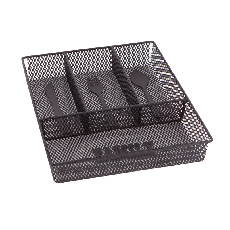 Suport tacamuri pentru sertar, MG071B, metal, negru, 33 x 26 x 4.8 cm