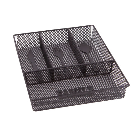 Suport tacamuri pentru sertar, MG071B, metal, negru, 33 x 26 x 4.8 cm