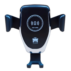 Suport telefon auto, Carmax, universal, montare cu cleme / ventuza, prindere telefon cu cleme, ABS / metal, negru, incarcare wir