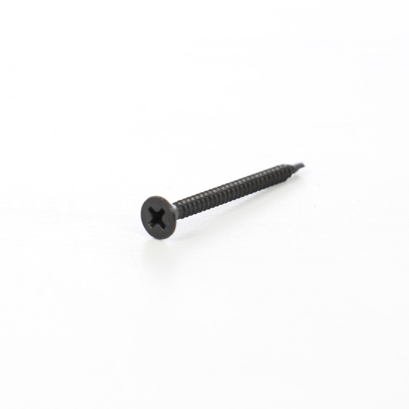 Surub autoforant, pentru gips carton, cu cap inecat, din otel fosfatat negru, 3.5 x 45 mm