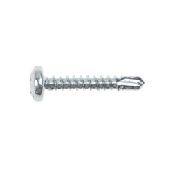 Surub autoforant pentru lemn, din otel, zincat alb, cu cap bombat, amprenta Phillips, PH 2, Friulsider, 3.5 x 19 mm