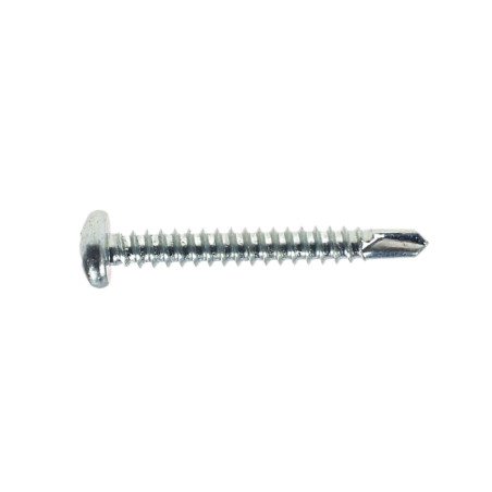 Surub autoforant pentru lemn, din otel, zincat alb, cu cap bombat, amprenta Phillips, PH 2, Friulsider, 4.2 x 32 mm