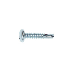 Surub autoforant pentru lemn, din otel, zincat alb, cu cap bombat, amprenta Phillips, PH 2, Friulsider, 4.8 x 22 mm