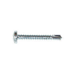 Surub autoforant pentru lemn, din otel, zincat alb, cu cap bombat, amprenta Phillips, PH 2, Friulsider, 4.8 x 32 mm