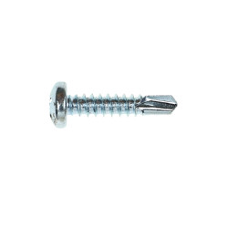 Surub autoforant pentru lemn, din otel, zincat alb, cu cap bombat, amprenta Phillips, PH 3, Friulsider, 5.5 x 25 mm