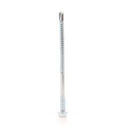 Surub autoforant, pentru panouri, cu cap hexagonal, din otel, zincat alb, SW8, 6.3/5.5 x 100 mm