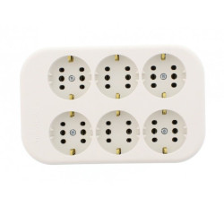 Bloc Legrand Moes 053424, 6 prize, contact de protectie, alb
