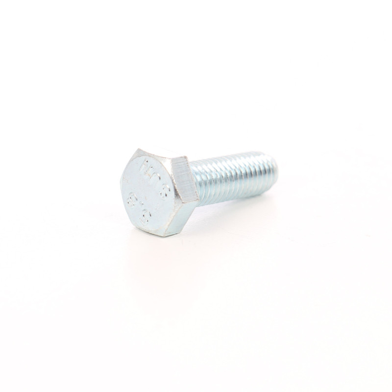 Surub cu cap hexagonal, filetat complet, otel, zincat alb, M10 x 20 mm