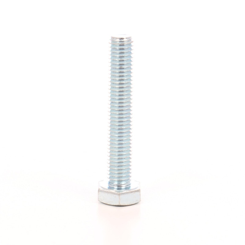 Surub cu cap hexagonal, filetat complet, otel, zincat alb, M10 x 35 mm