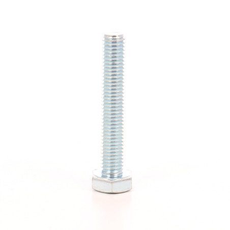 Surub cu cap hexagonal, filetat complet, otel, zincat alb, M10 x 35 mm