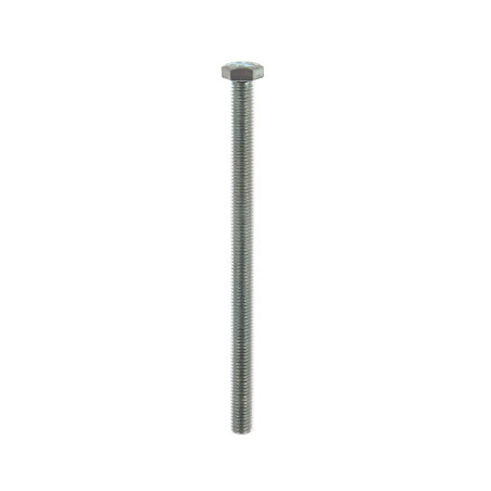 Surub cu cap hexagonal, filetat complet, otel, zincat alb, M8 x 130 mm