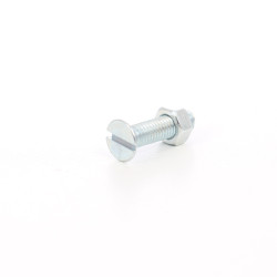 Surub cu cap inecat crestat, cu piulita, otel, zincat alb, M5 x 30 mm, 8 bucati