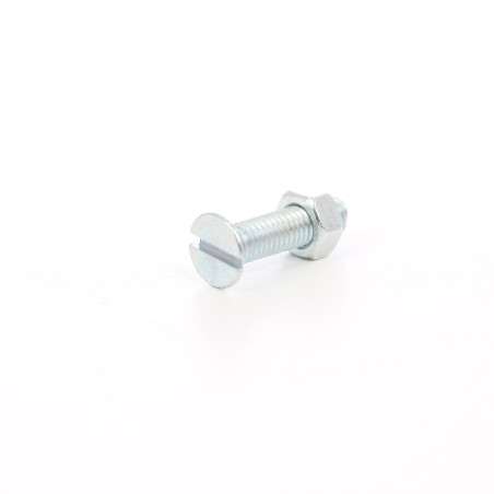 Surub cu cap inecat crestat, cu piulita, otel, zincat alb, M5 x 30 mm, 8 bucati