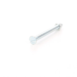 Surub cu cap inecat crestat, cu piulita, otel, zincat alb, M5 x 40 mm, 8 bucati