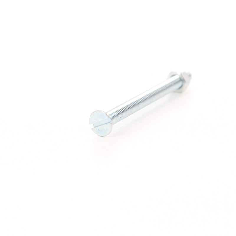 Surub cu cap inecat crestat, cu piulita, otel, zincat alb, M5 x 40 mm, 8 bucati