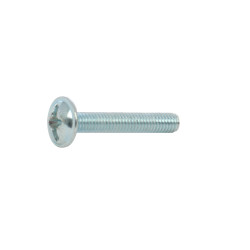 Surub cu filet metric, cu cap bombat combinat, otel, zincat alb, M4 x 22 mm, 12 bucati